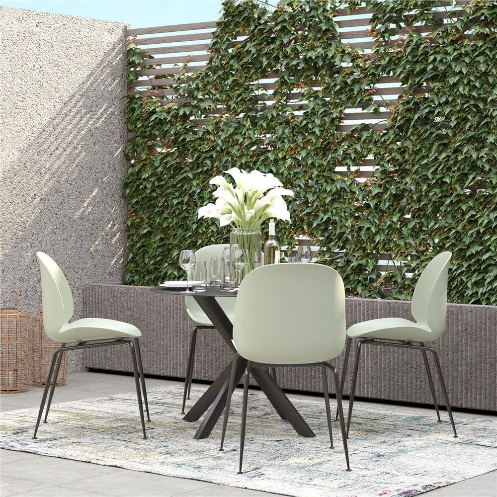 Cosco CosmoLiving by Cosmopolitan Aria Collection Light Sage Green Resin Outdoor Dining Chair ( 4-Pack) 87210GRN4E