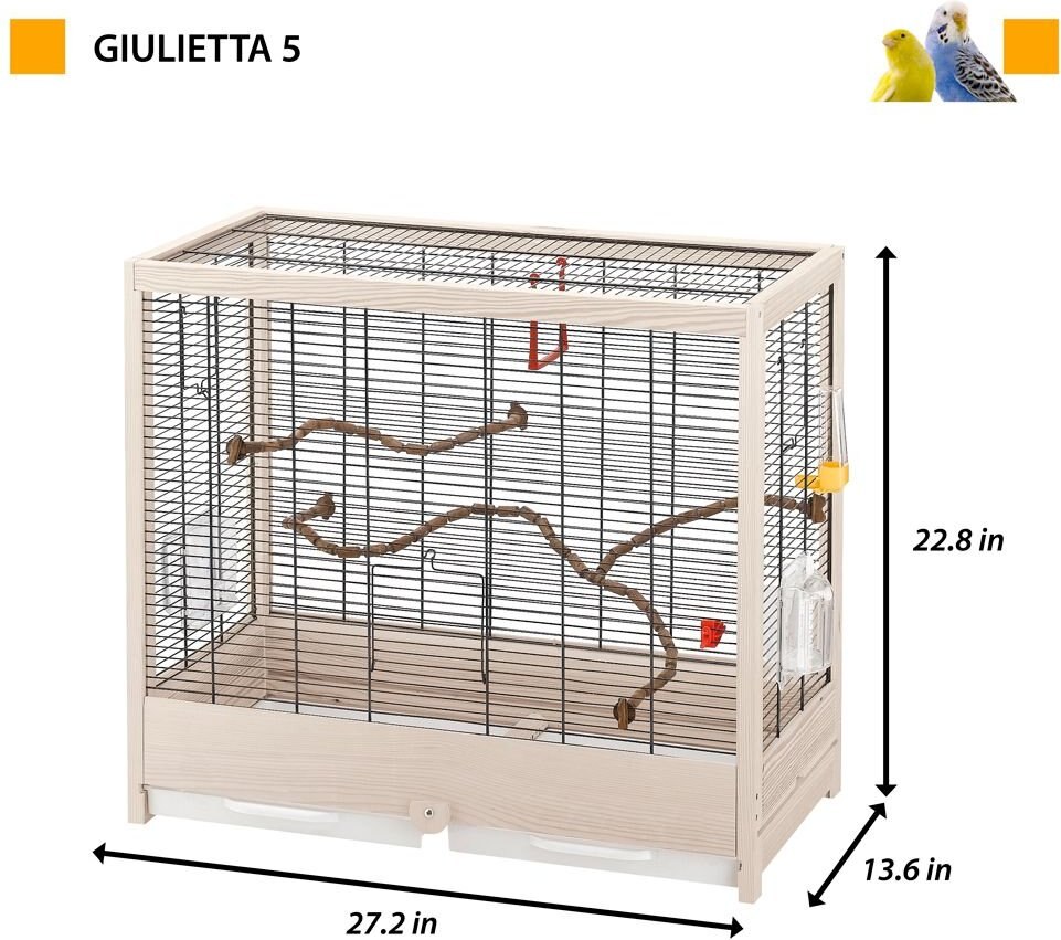 Ferplast Giulietta 5 Wooden Canary and Finch Bird Cage