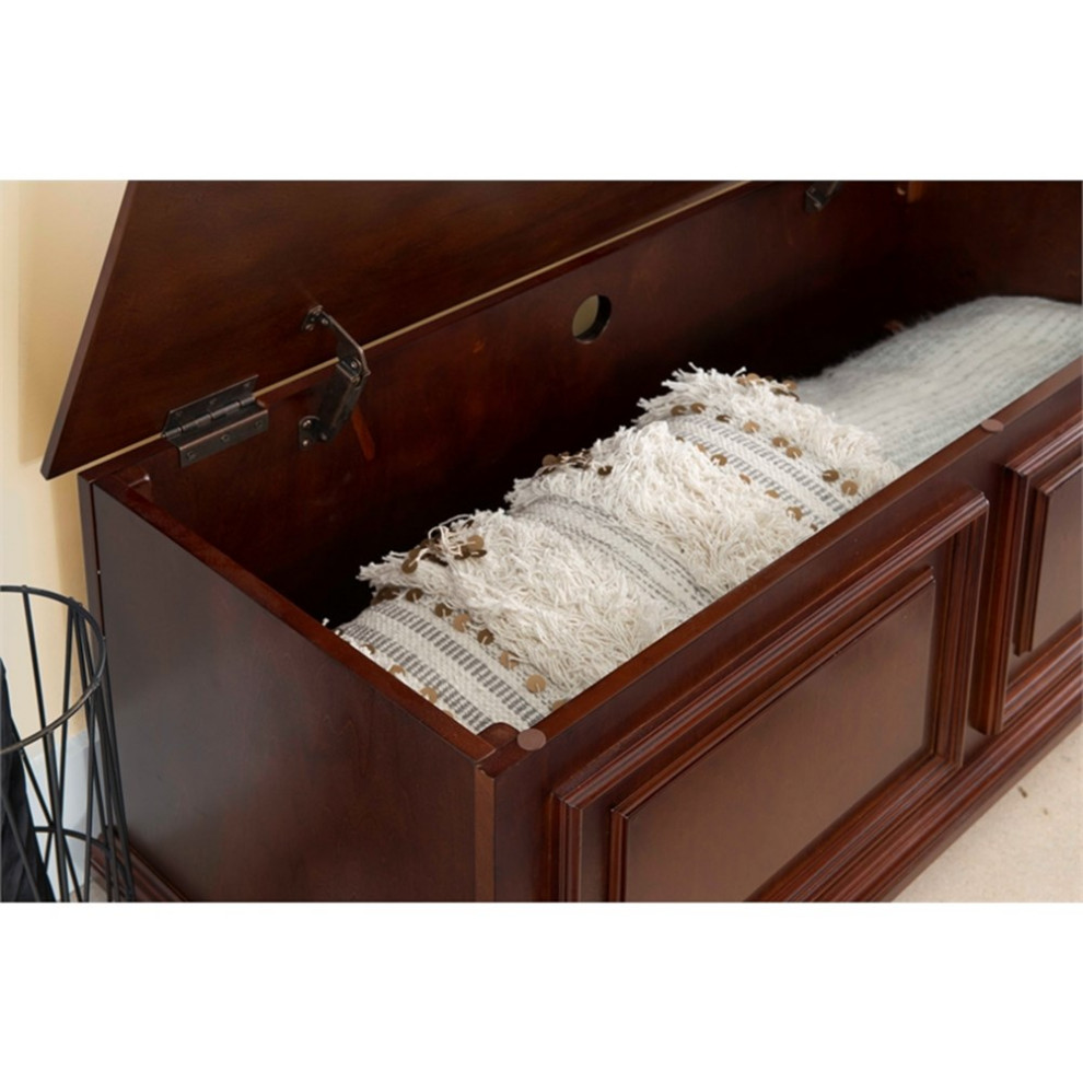 Linon Chadwick Wood Cedar Chest in Cherry   Traditional   Accent Chests And Cabinets   by Homesquare  Houzz