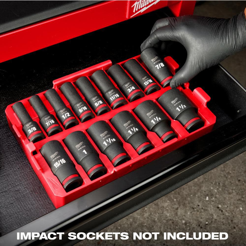 Milwaukee SHOCKWAVE Impact Duty Socket 1/2 Dr 15pc Tray Only 49-66-6832 from Milwaukee