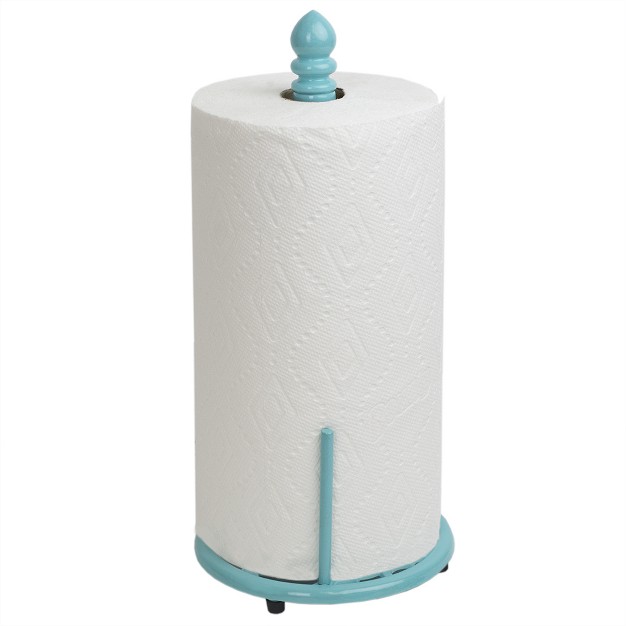 Home Basics Lattice Collection Cast Iron Paper Towel Holder Turquoise