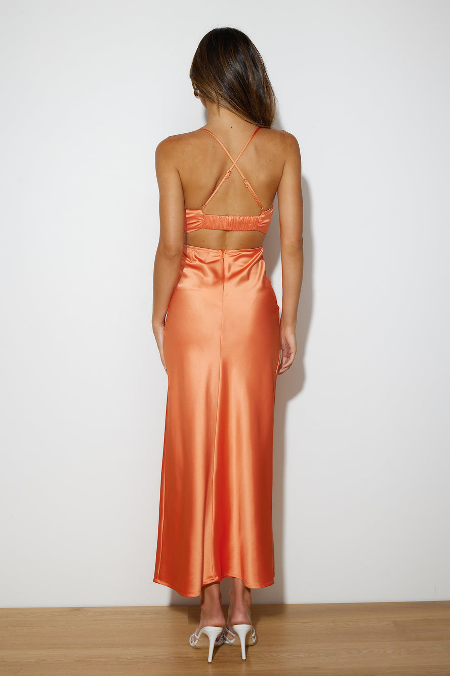 Luxe Girl Entrance Maxi Dress Orange