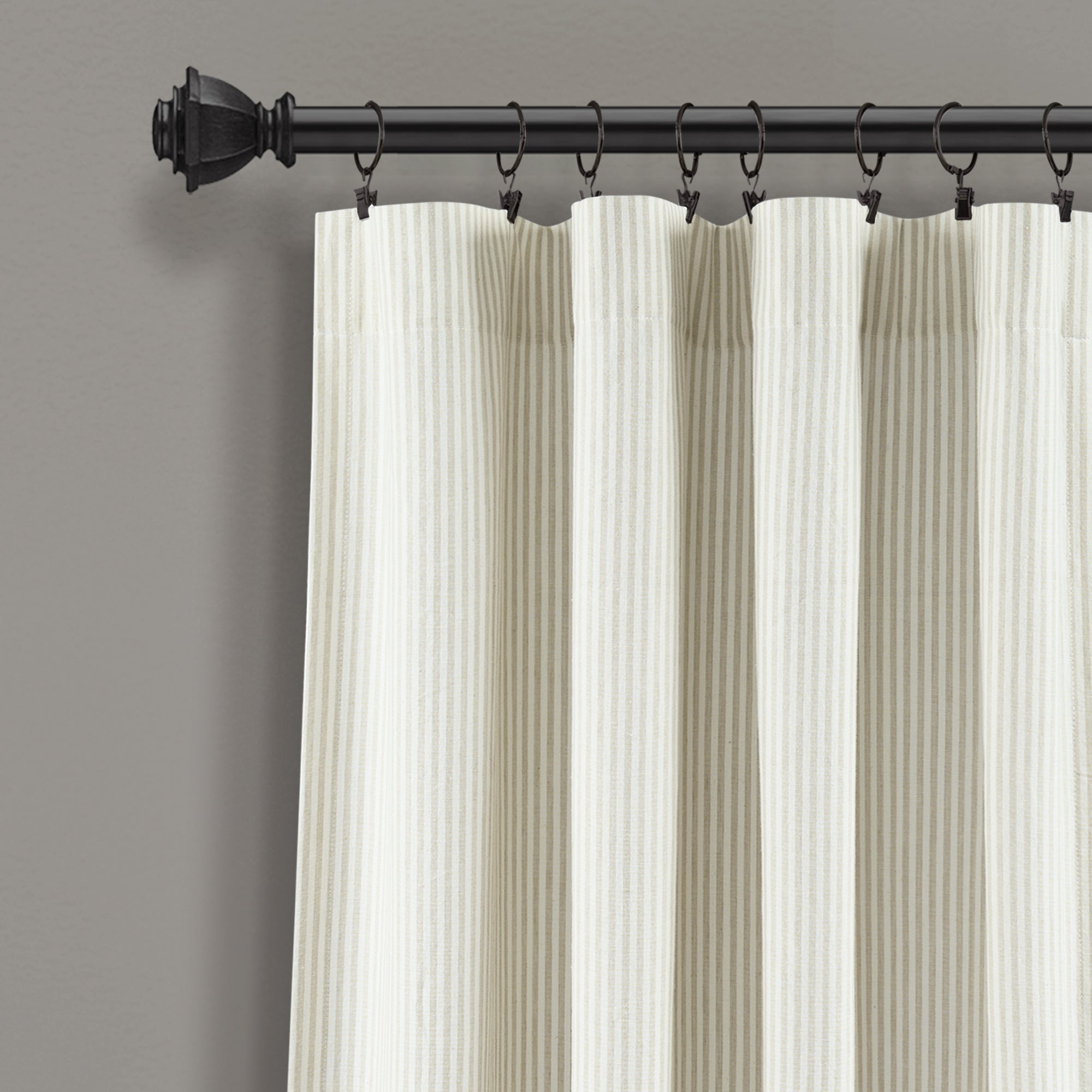 Vintage Stripe Yarn Dyed Cotton Window Curtain Panel Set