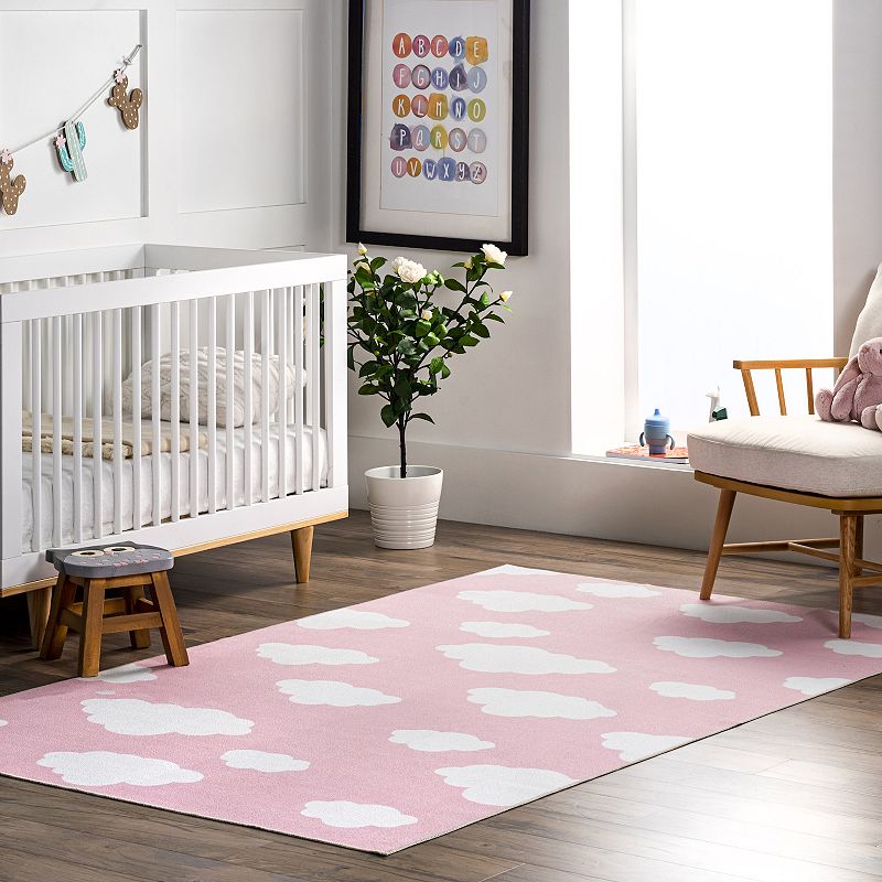 nuLOOM Lilia Machine Washable Kids Cloud Area Rug