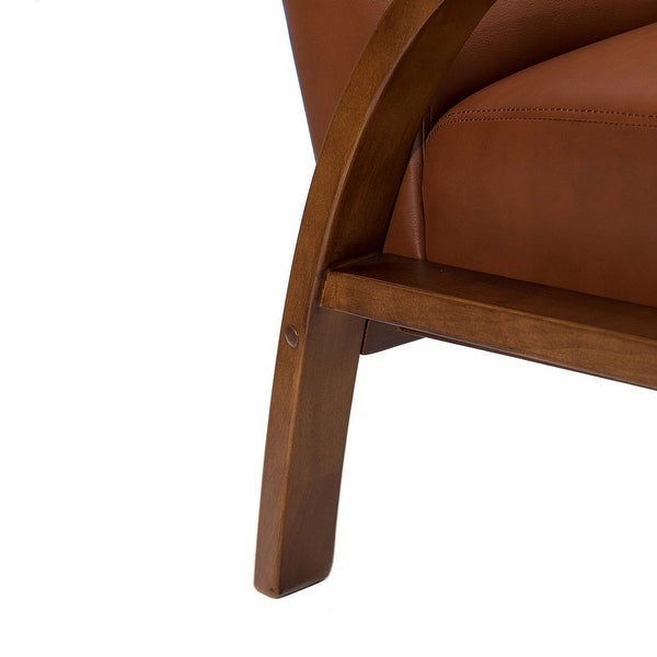 Panope Contemporary Leather Armchair with Button-tufted Back by HULALA HOME