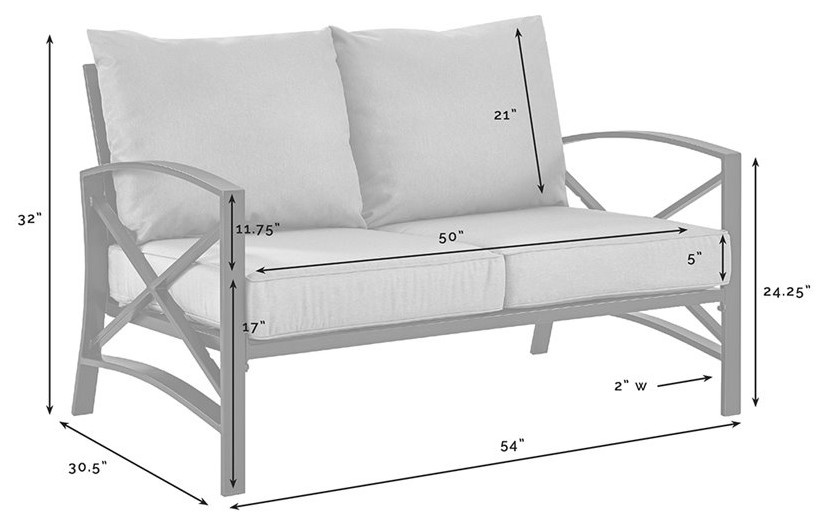 Home Square 2 Piece Metal Patio Loveseat Set in Mist and White   Contemporary   Outdoor Loveseats   by Homesquare  Houzz