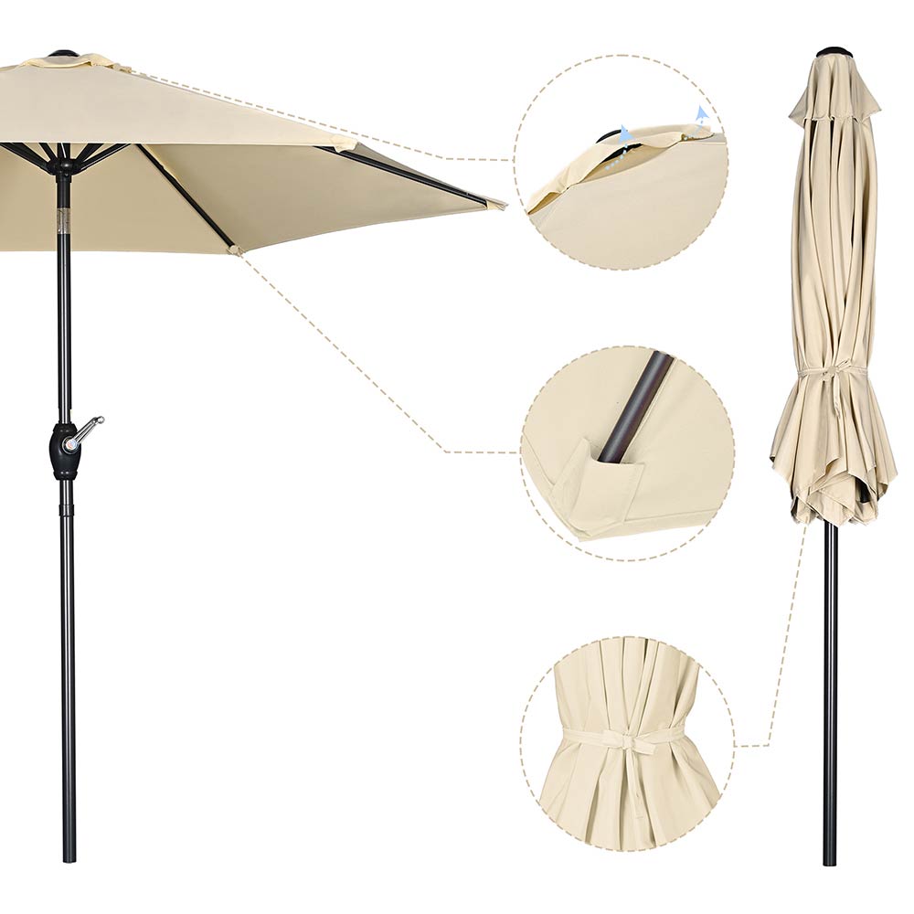 Yescom 7.5ft Patio Umbrella Crank and Tilt 6-Rib