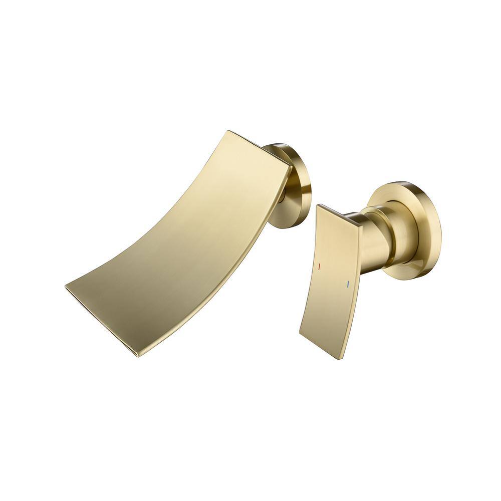 CASAINC Singe Handle Wall Mount Widespread Bathroom Faucet in Gold CASA02GP08LSJ