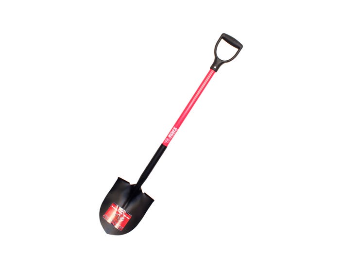 Bully Tools 14-Gauge Round Point Shovel， Fiberglass D-Grip Handle - 82510