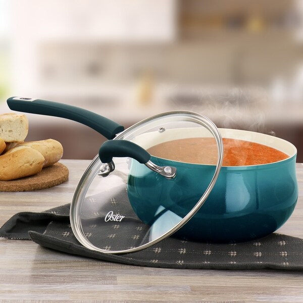 2.9 Liter Nonstick Aluminum Saucepan in Dark Cyan