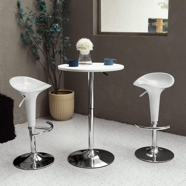 High Gloss Ergonomic Adjustable Swivel BarStools with Footrest