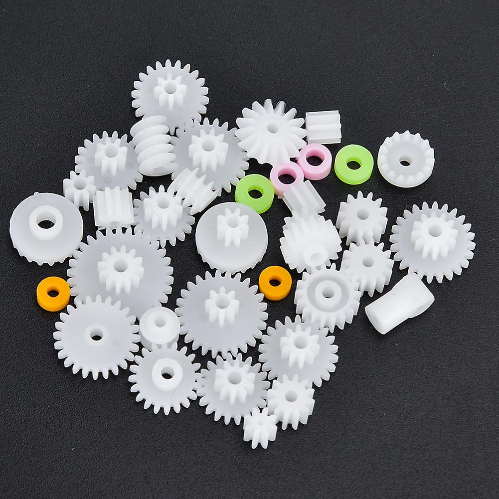 75pcs Plastic Gear Belt Pulley Worm Shaft Sleeve Set Diy Robot Gearbox Motor Toy