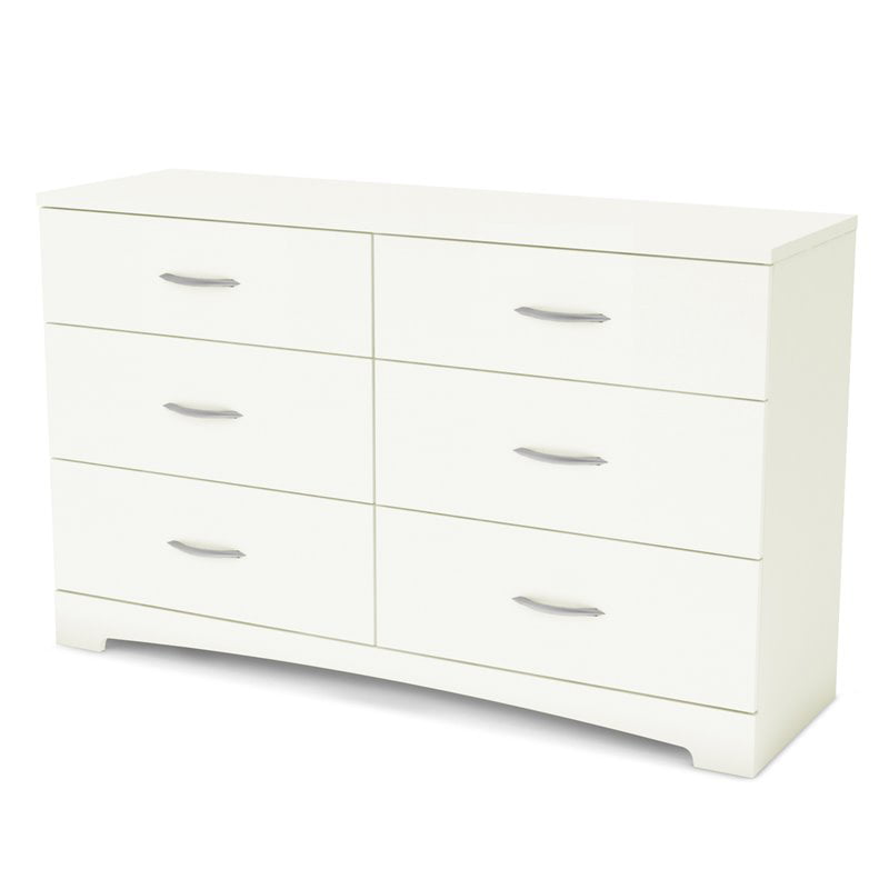 Home Square 3-Piece Set with Nightstand 5-Drawer Chest & Double Dresser in White