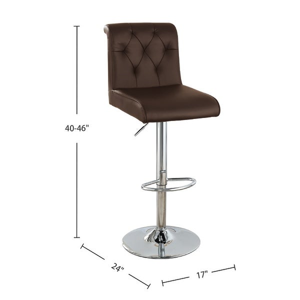 Set of 2 Faux Leather Adjustable Barstool