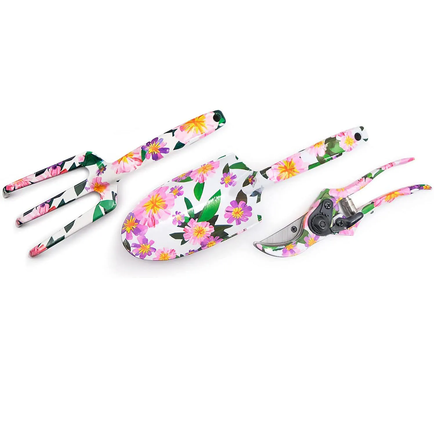 Wholesales Garden Tools Gift Set 3 Pcs Gardening Hand Tools with Floral Print and Gift Box In Jiangsu Jinhua Guangdong Hangzhou