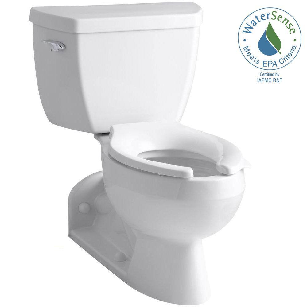 KOHLER Barrington 4 in. Rough-In 2-piece 1.6 GPF Single Flush Elongated Toilet in White K-3652-0