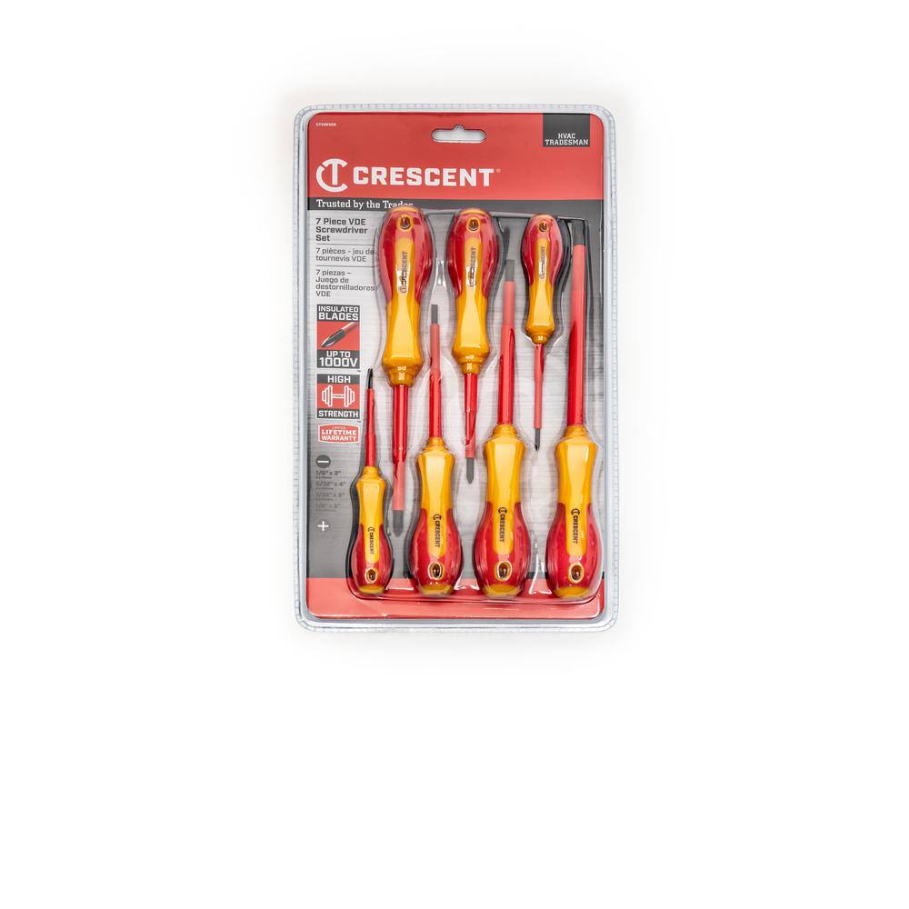 Crescent VDE Insulated Phillips and Slotted Screwdriver Set (7-Piece) CTVDESDS