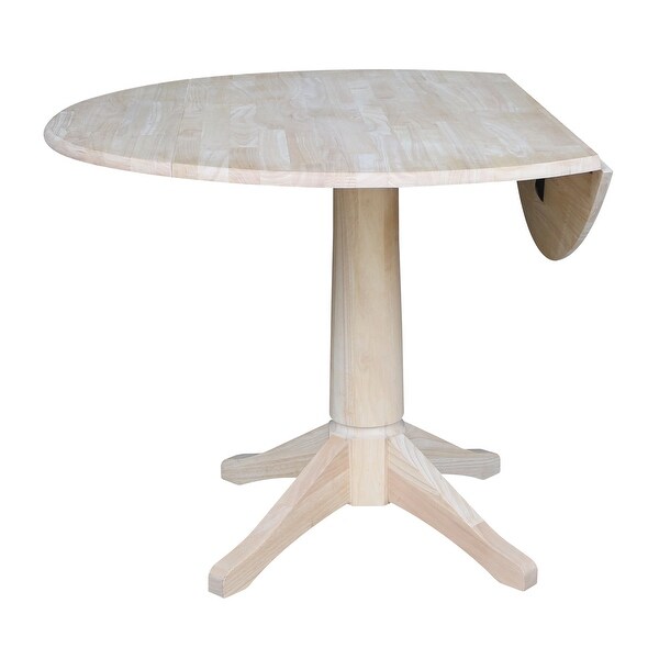 42 in. Round Top Dual Drop Leaf Pedestal Dining Table