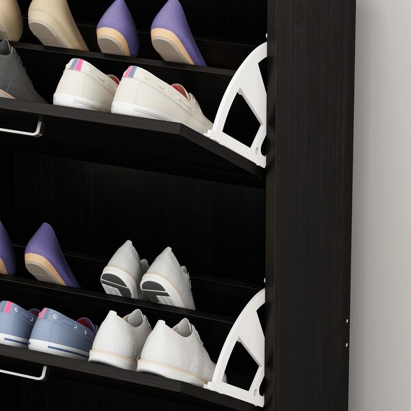 23.6W Trendy Shoe Storage Cabinet with 3 Large Fold-Out Drawers - - 35444450