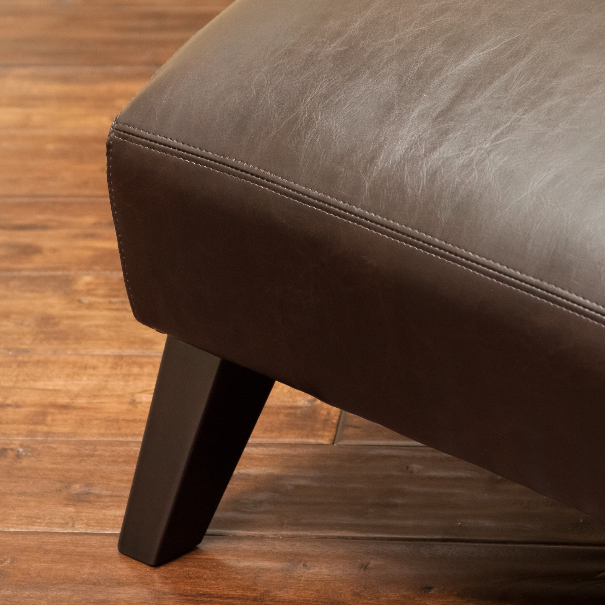 Cleveland Brown Leather Chaise Lounge Chair