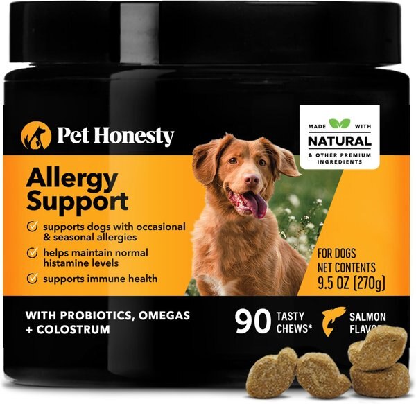 PetHonesty Allergy Support Salmon Flavored Soft Chews Allergy Supplement for Dogs