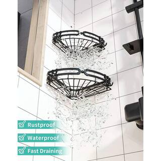 Dyiom Corner Shower Caddy with 8 hooks No Drilling Wall Mounted Shower Basket Organizer with 6 Adhesive Hooks 1686225453