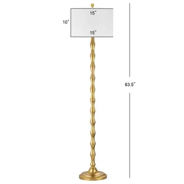 SAFAVIEH Lighting 64-inch Aurelia Antiqued Gold Floor Lamp - 15