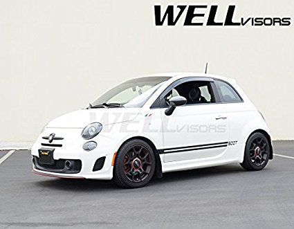 WellVisors Side Window Wind Deflector Visors - Fiat 500 500C 500E 12-17 2012 2013 2014 2015 2016 2017 Premium Series