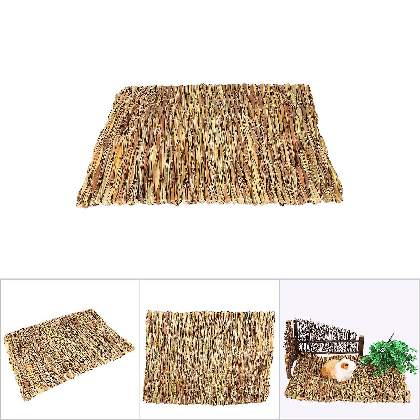 Small Pet Animal Hamster Hand Woven Grass Mat Rabbit Guinea Pig Pad(l)