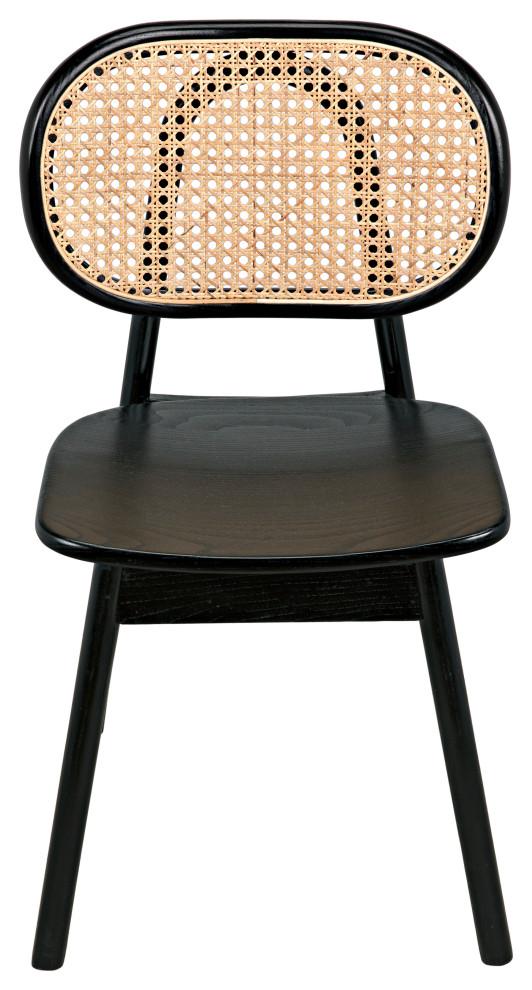 Brahms Chair  Charcoal Black With Caning   Tropical   Dining Chairs   by Noir  Houzz