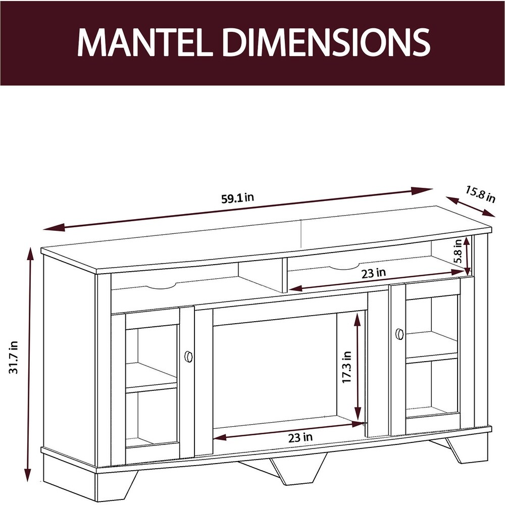 Cambridge Savona 59 inch Cherry Electric Fireplace/Media Stand