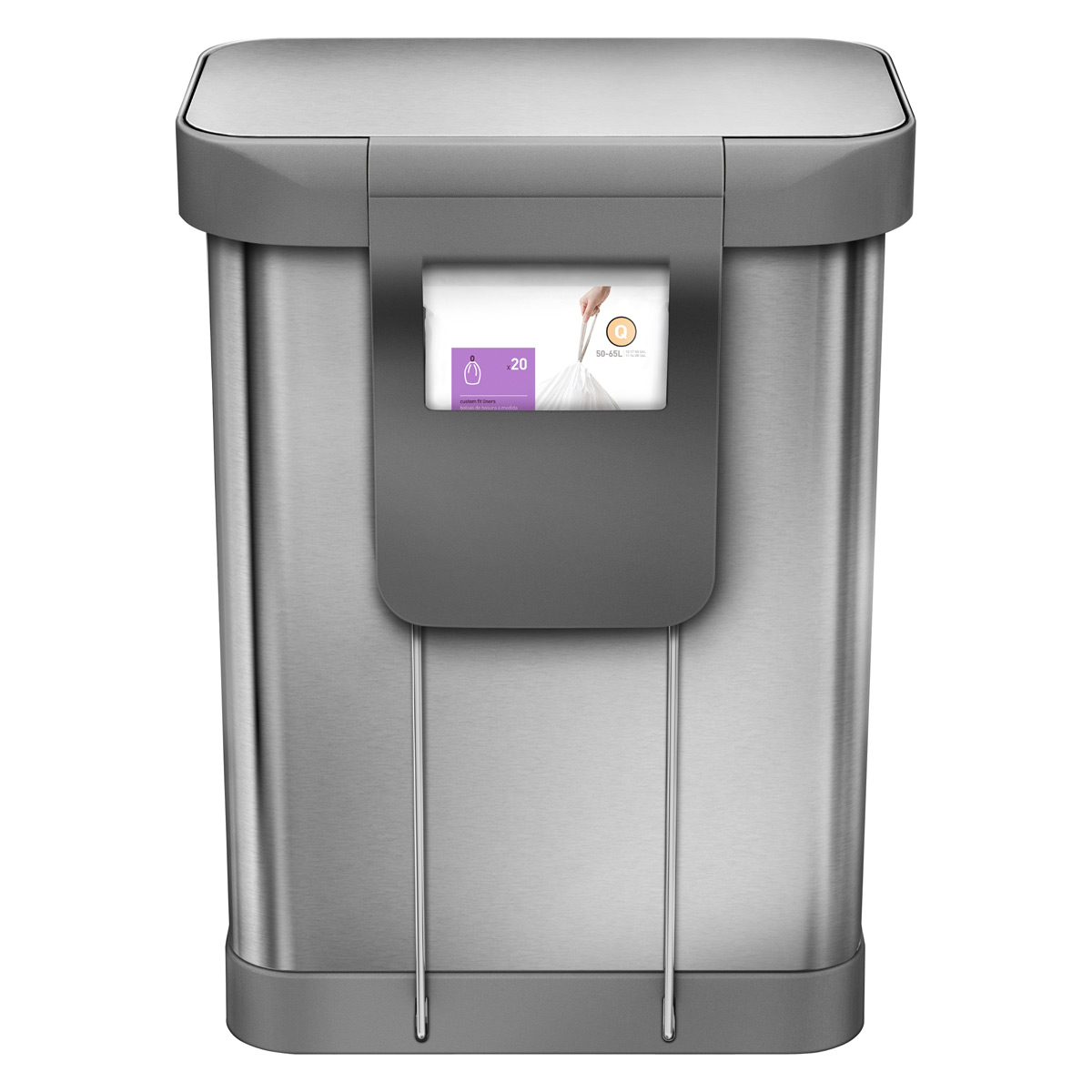 simplehuman Stainless Steel 145 gal Rectangular Trash Can with Liner Pocket