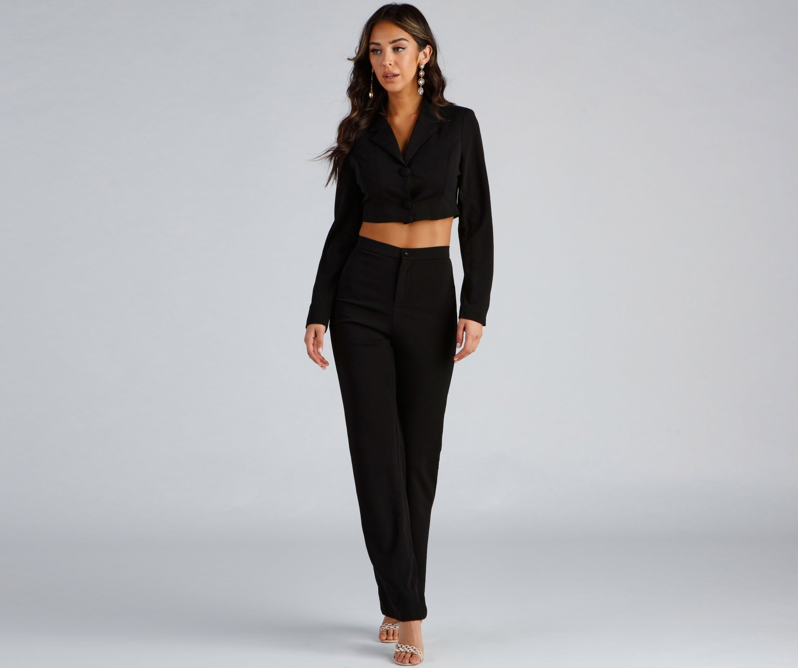 Major Boss Babe Cropped Crepe Blazer