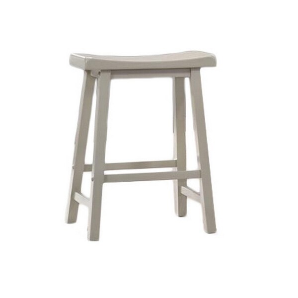 24 Inch Ergonomic Counter Height Stool， Set of 2， Curved Saddle Seat， Gray