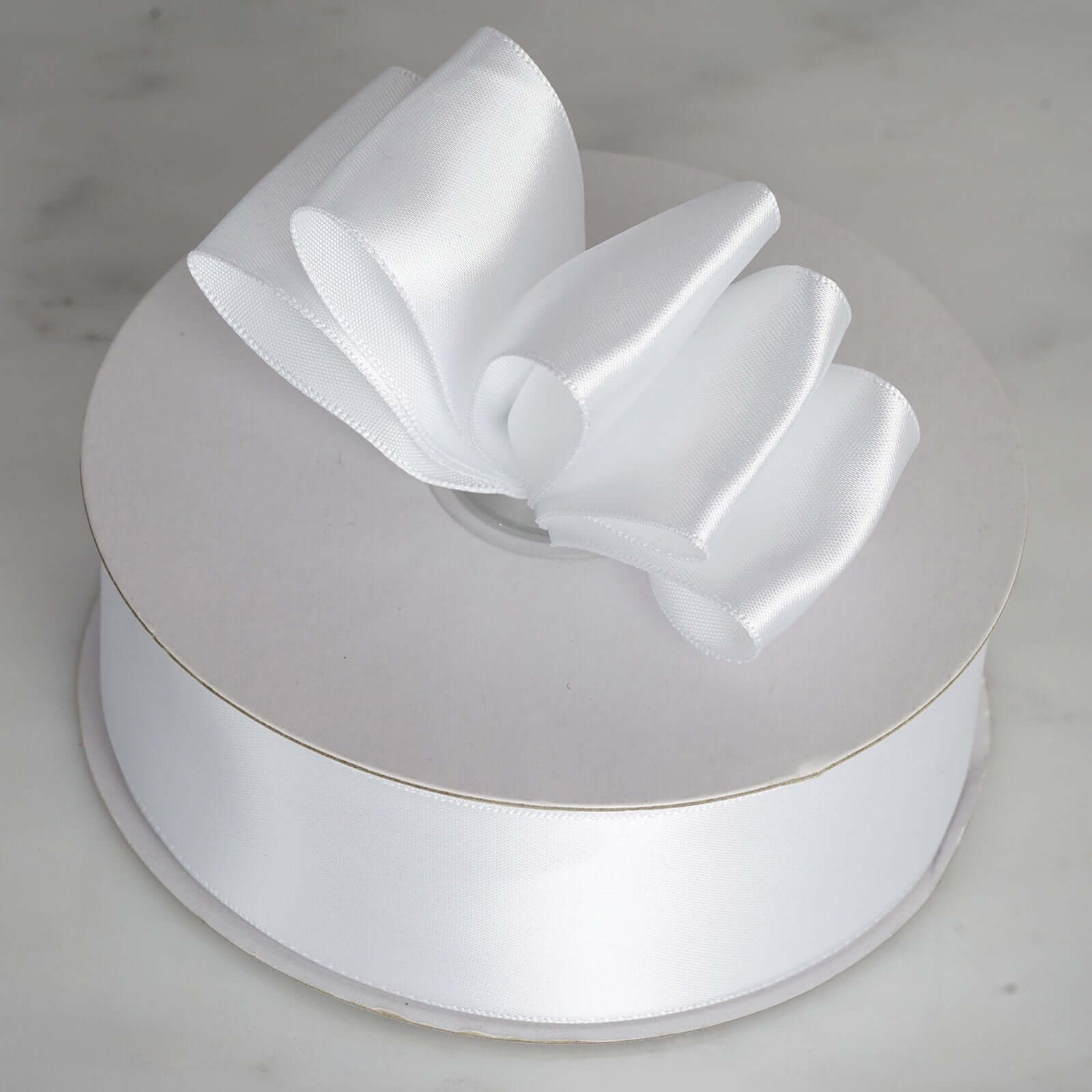 White Single Face Decorative Satin Ribbon 50 Yards 1.5