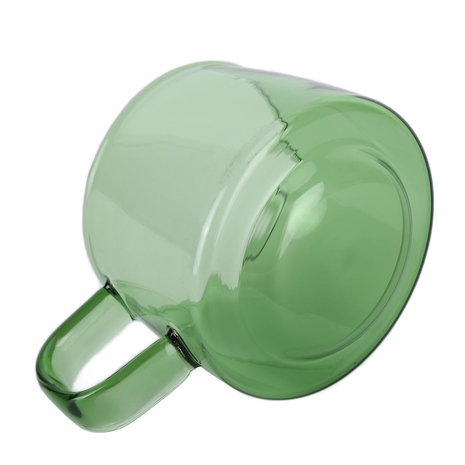 Transparent Coffee Cup 250ml Borosilicate Cup Glass Tea Water Milk Mug With Handlegreen