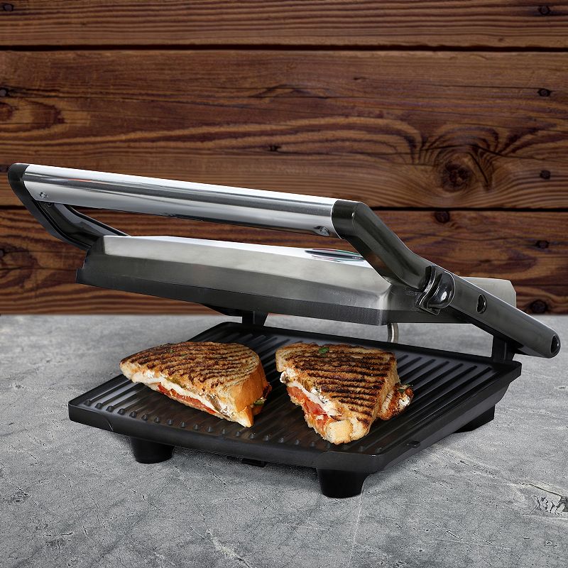 Brentwood Select TS-651 Compact Non-Stick Panini Press and Sandwich Maker， Stainless Steel