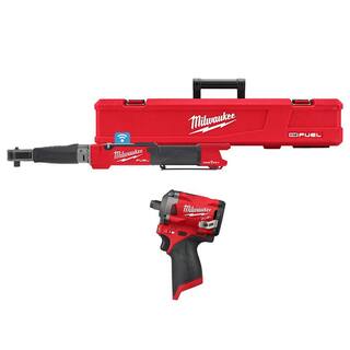 MW M12 FUEL One-Key 12-Volt Lithium-Ion Brushless Cordless 12 in. Digital Torque Wrench and 12 in. Impact Wrench 2466-20-2555-20