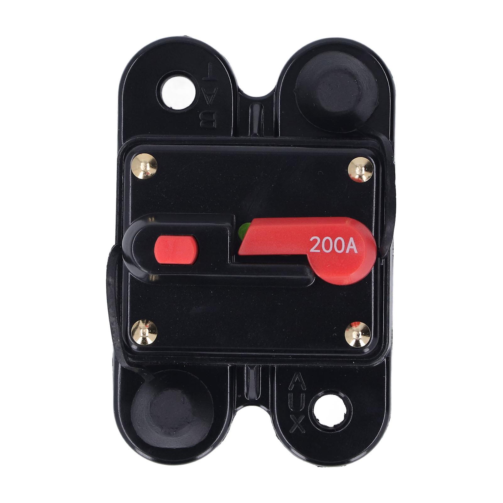 Circuit Breaker Manual Reset 1/4in Overcurrent Protection DC 12‑48V for Vehicle Motor 200A