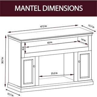 Cambridge Sorrento 47 in. Electric Fireplace Heater TV Stand in Mahogany with Enhanced Log Display and Remote Control CAM5021-2MAHLG3