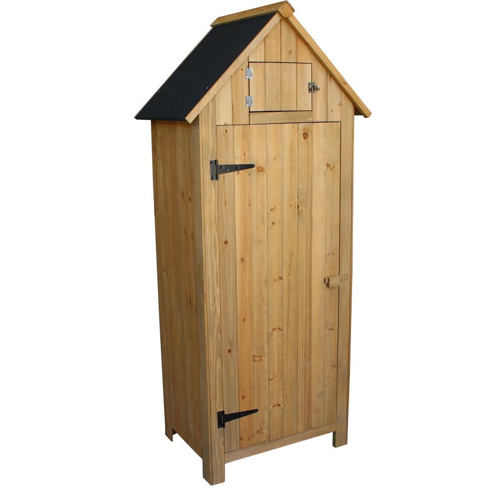 UBesGoo 70" Wood Outdoor Storage Shed with Wooden Lockers,Garden Tool Shed