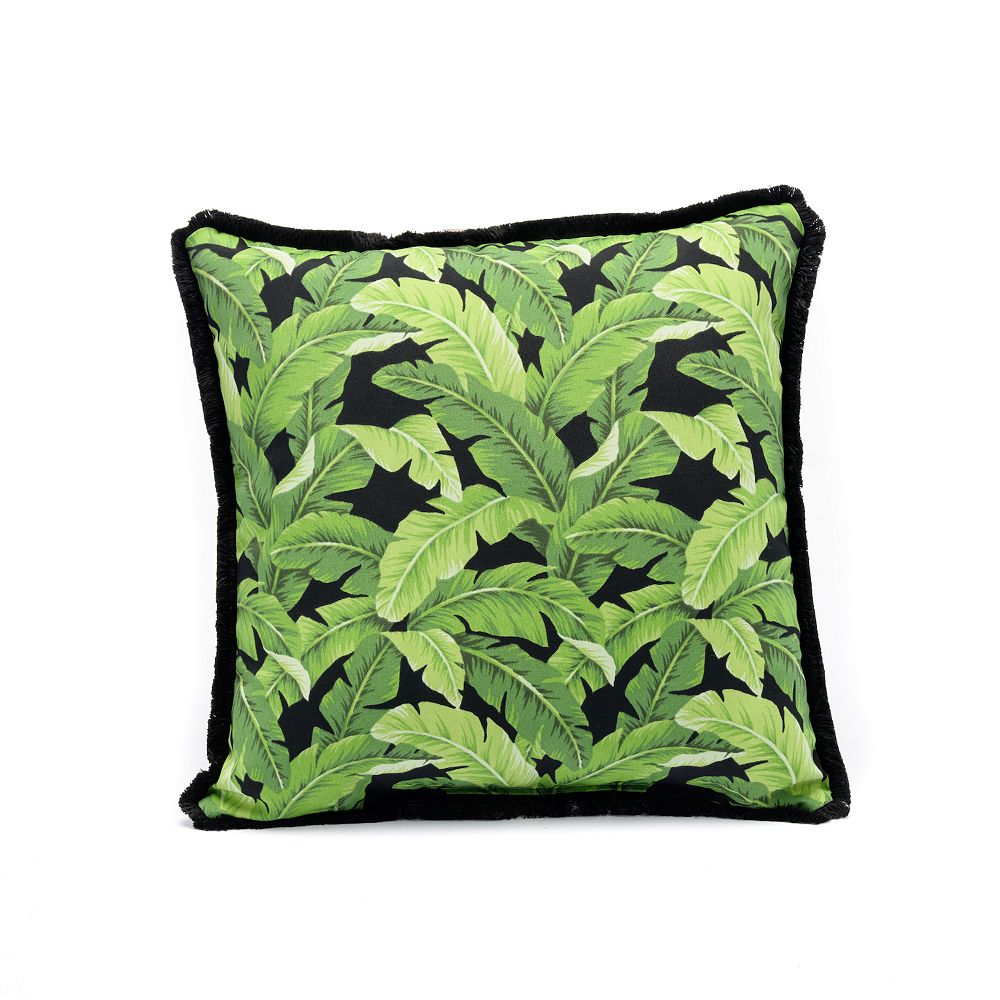 Terrasol Belize Indoor Outdoor Toss with Brush Fringe Throw Pillow