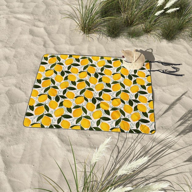 Avenie Mediterranean Summer Lemons I Picnic Blanket Deny Designs