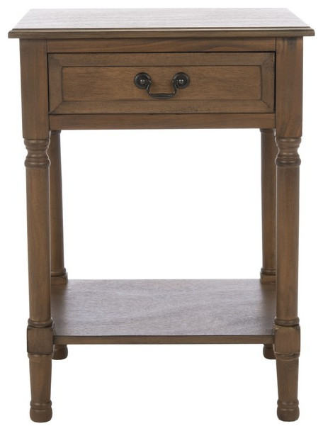 Aaron One Drawer Accent Table Brown   Traditional   Side Tables And End Tables   by AED Luxury Home Decor  Houzz