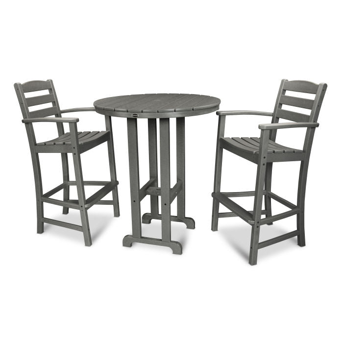 Polywood La Casa Café 3-Piece Round Farmhouse Bar Set PWS219