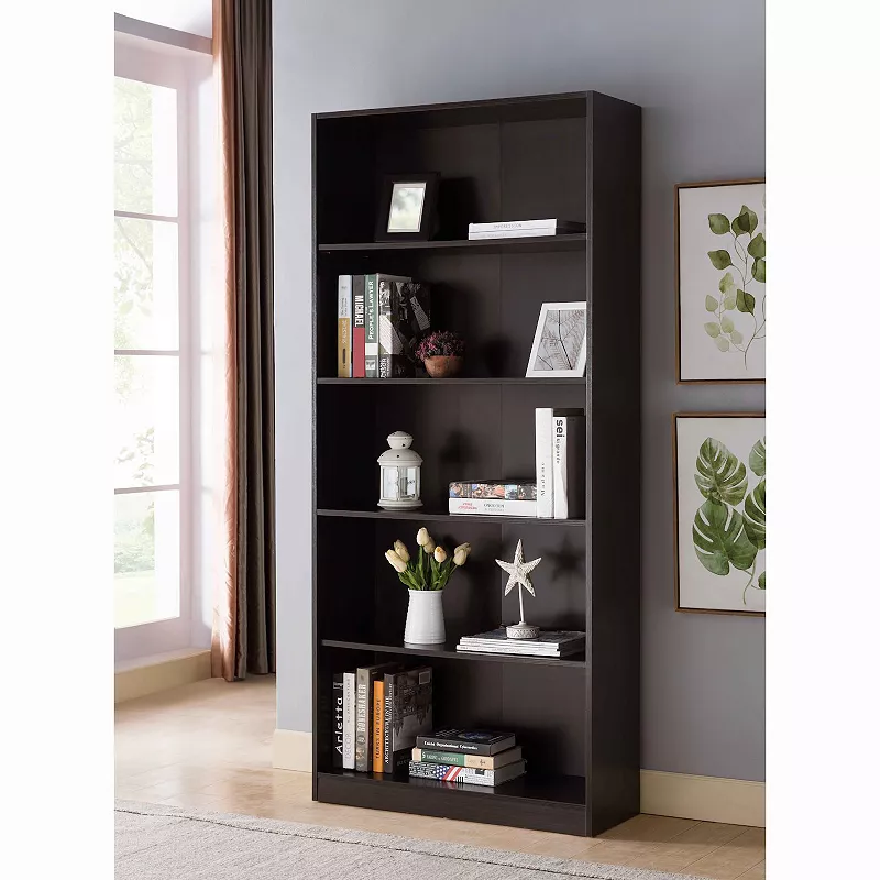 FC Design  Red Cocoa Bookcase Cabinet with 5 Shelves