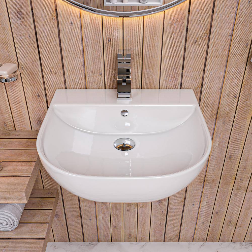 ALFI BRAND 4.25 in. Wall Mount Sink Basin in White AB110