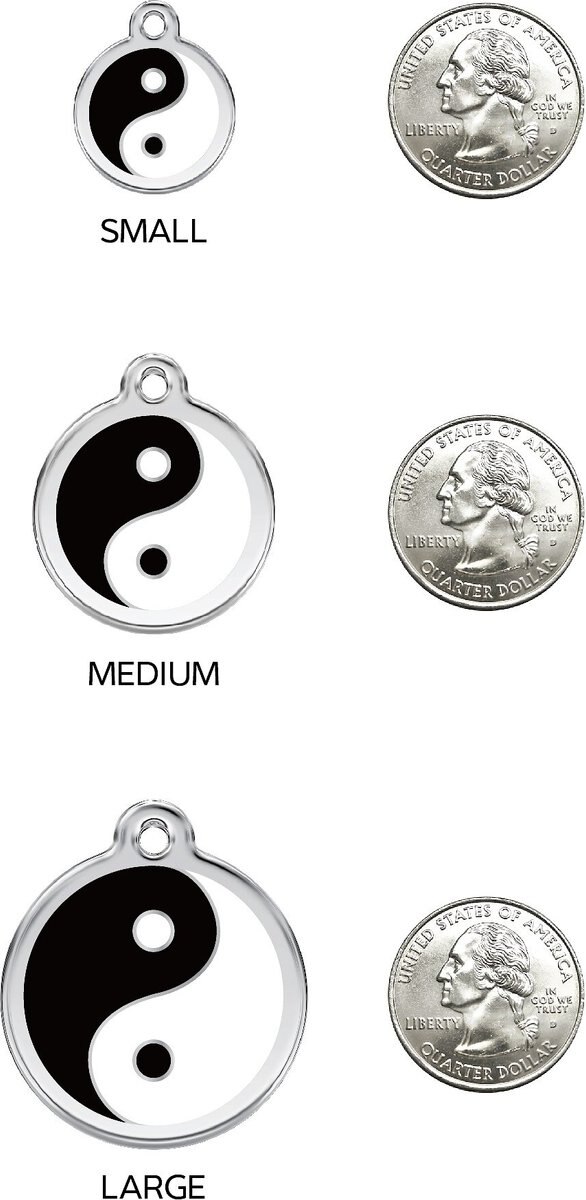 Red Dingo Yin and Yang Stainless Steel Personalized Dog and Cat ID Tag