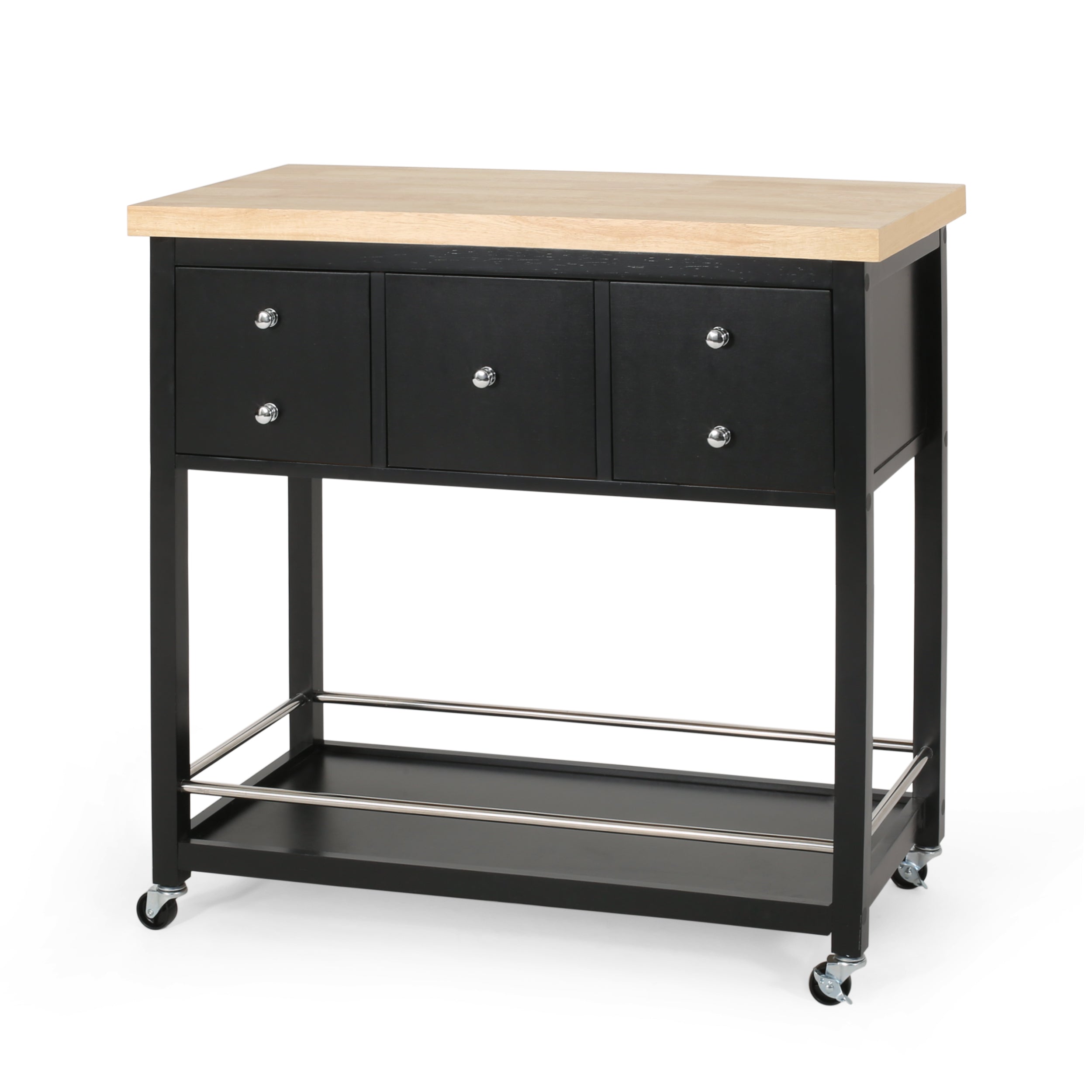 Tremont Contemporary Storage Kitchen Cart with Wheels