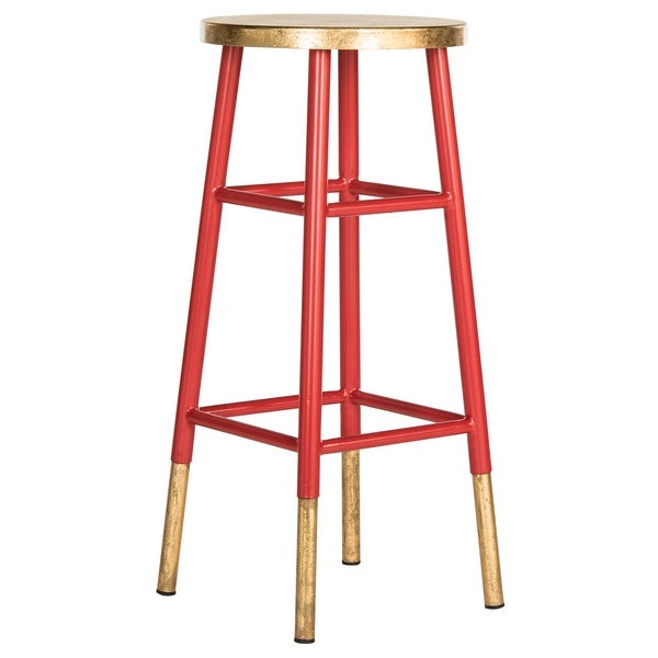 SAFAVIEH 30-inch Emery Red/ Gold Bar Stool - 13.5